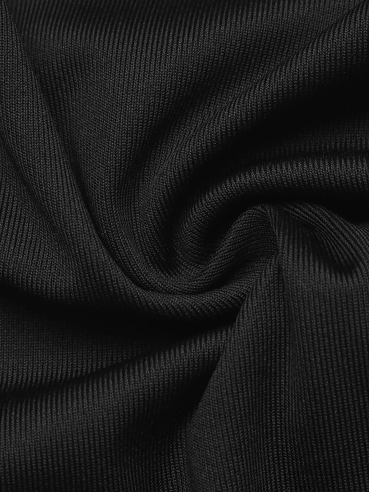 One-Shoulder Lace Trim Slim Fit T-Shirt in Black, view 9