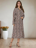 Snake Print Long Sleeve Shirt Dress - Lilixa.store
