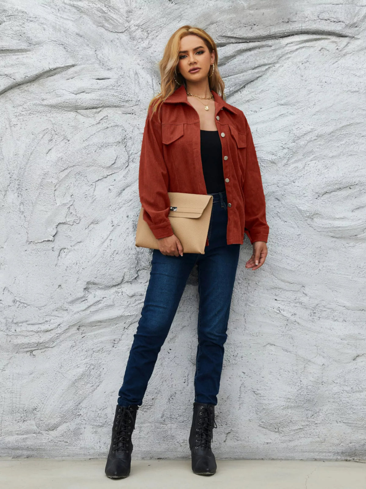 Casual Corduroy Button-Down Jacket, view 5