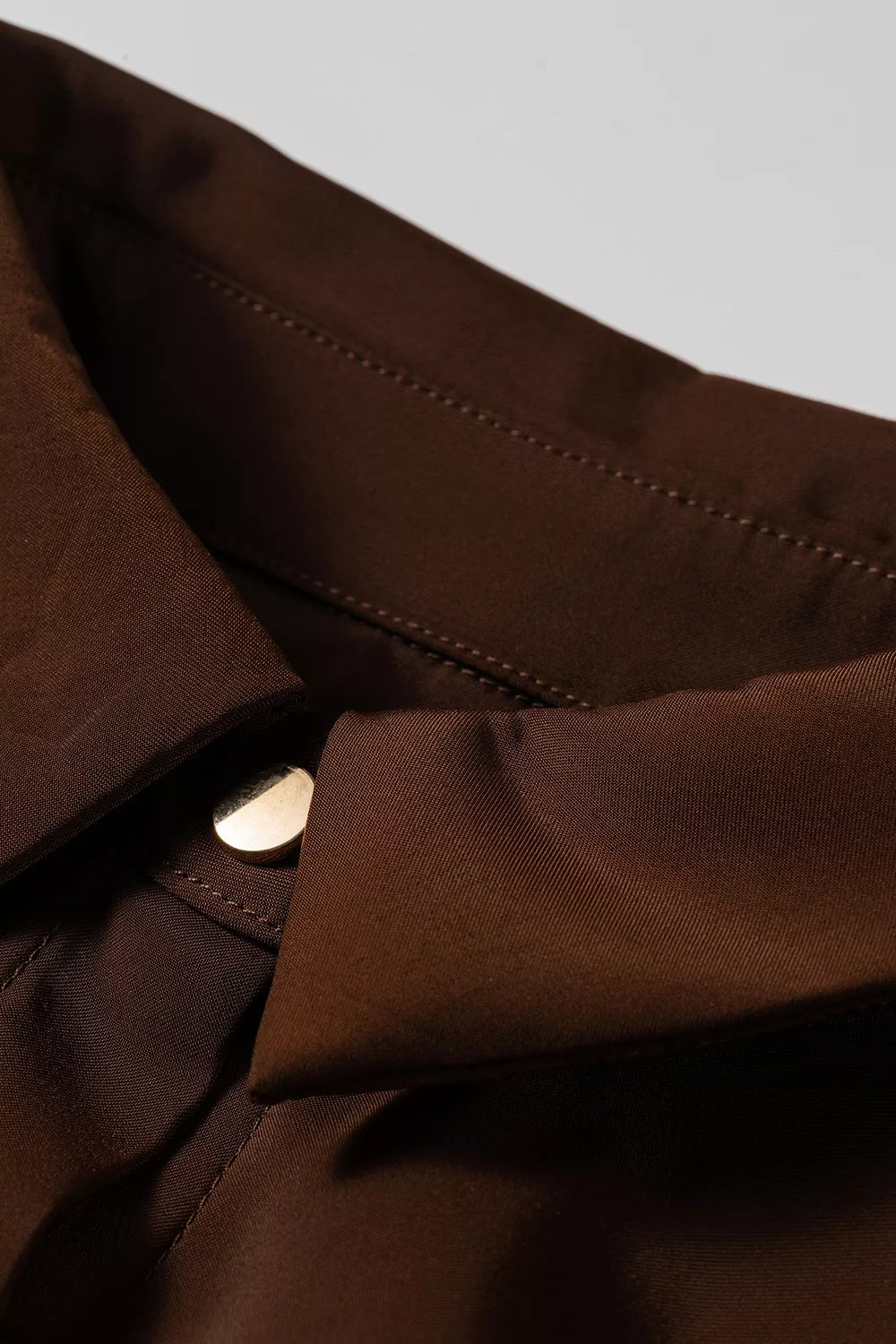 Multi Button Decoration Tab Long Sleeve Casual Shirt in Dark Brown, view 9