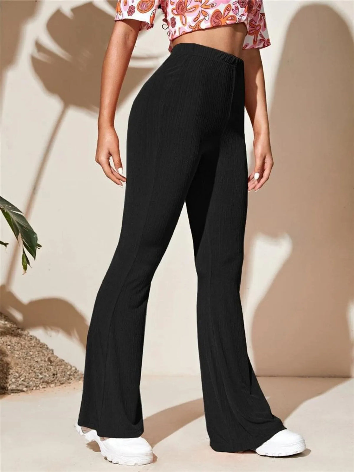 Full Size High-Waist Flare Active Pants Plus Size - Lilixa.store