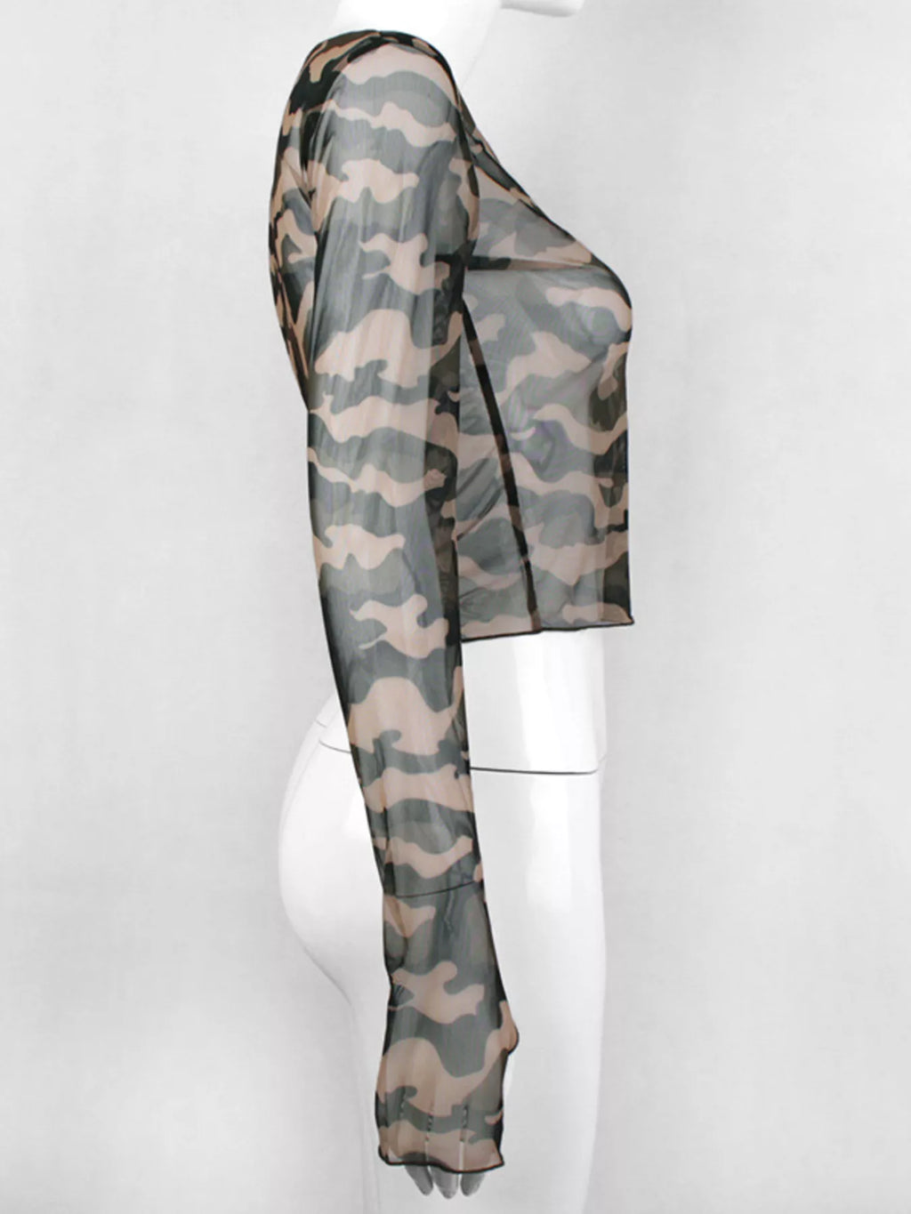 Camouflage Mesh Long Sleeve T-Shirt - Lilixa.store