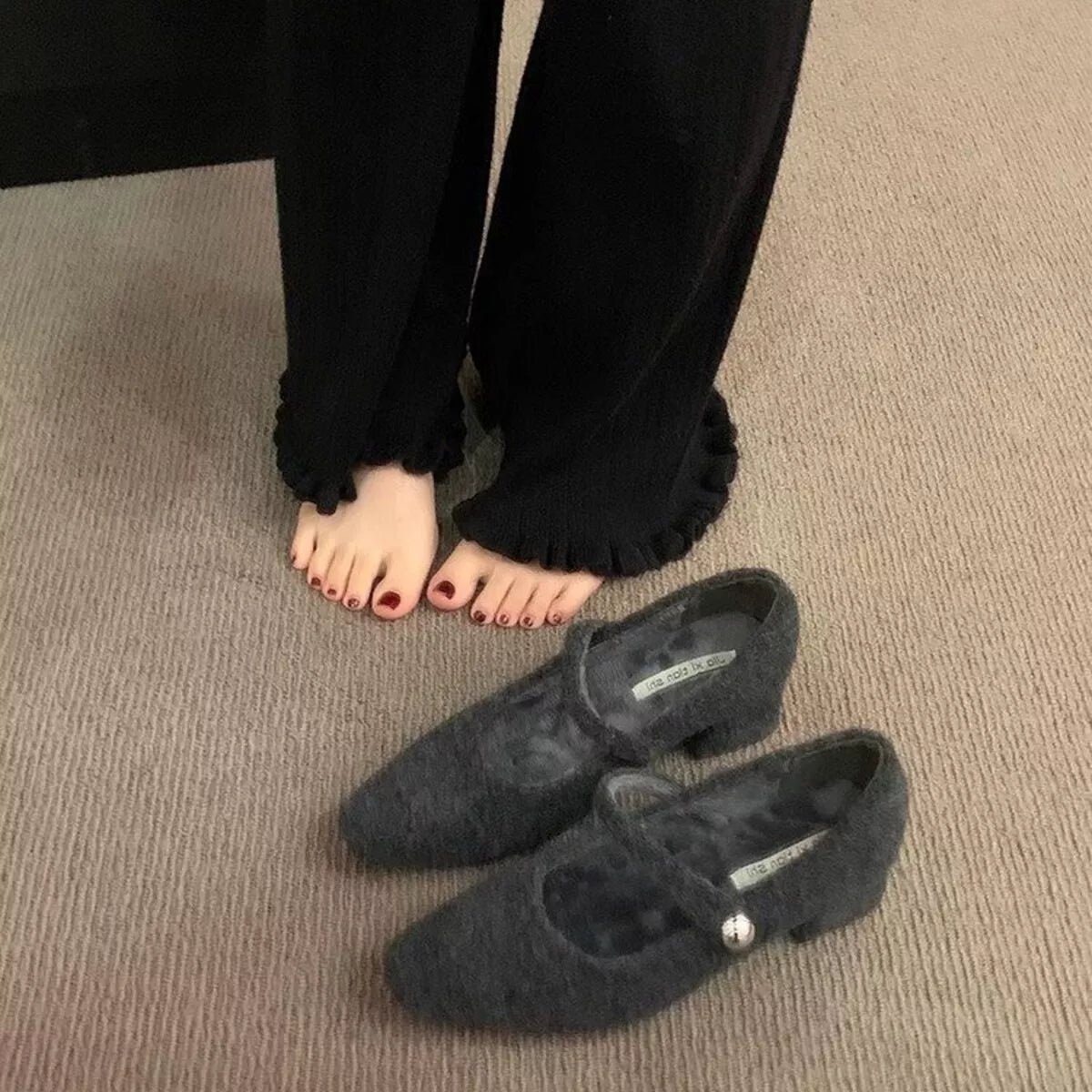 Elegant Block Heel Mary Jane Loafers, view 7