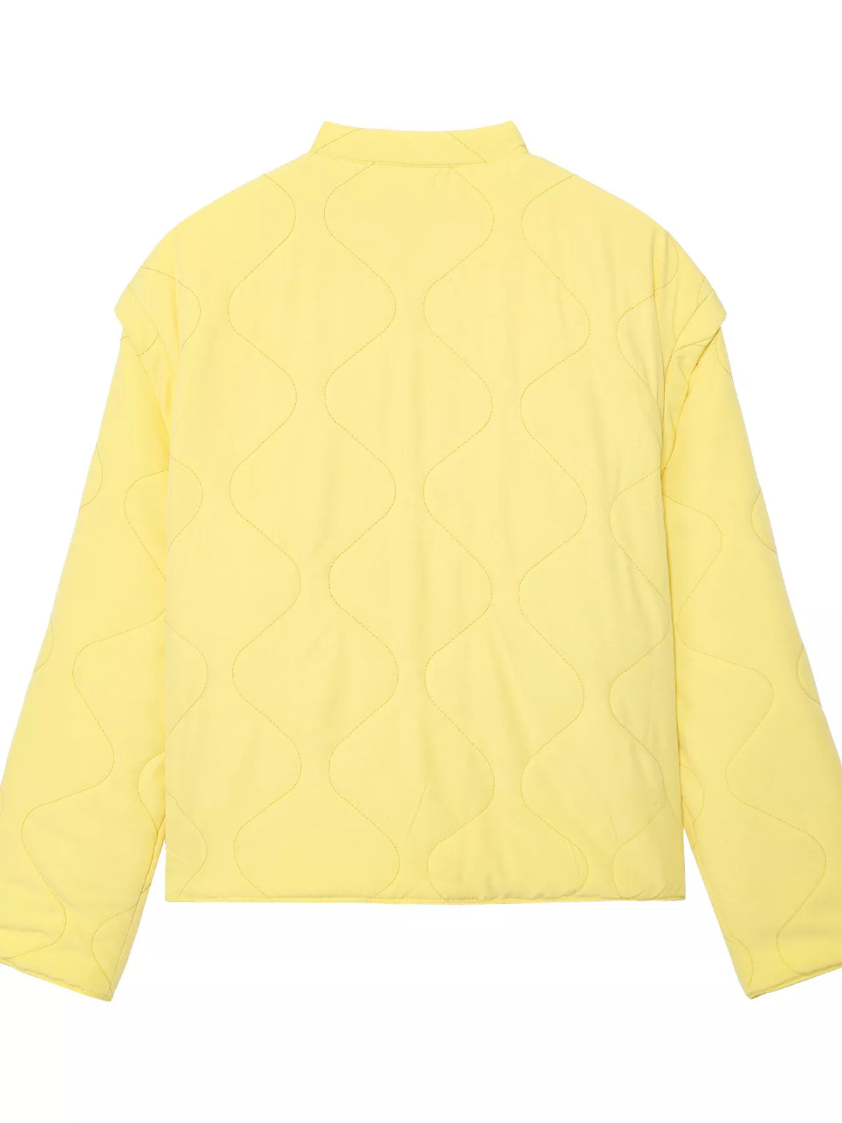 Quilted Lightweight Snap Down Puffer Jacket - Lilixa.store