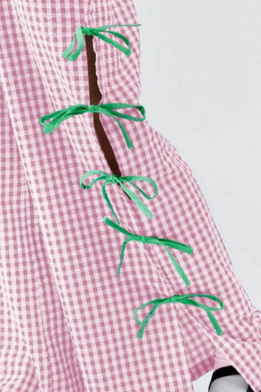 Side Tied Plaid Pants - Lilixa.store