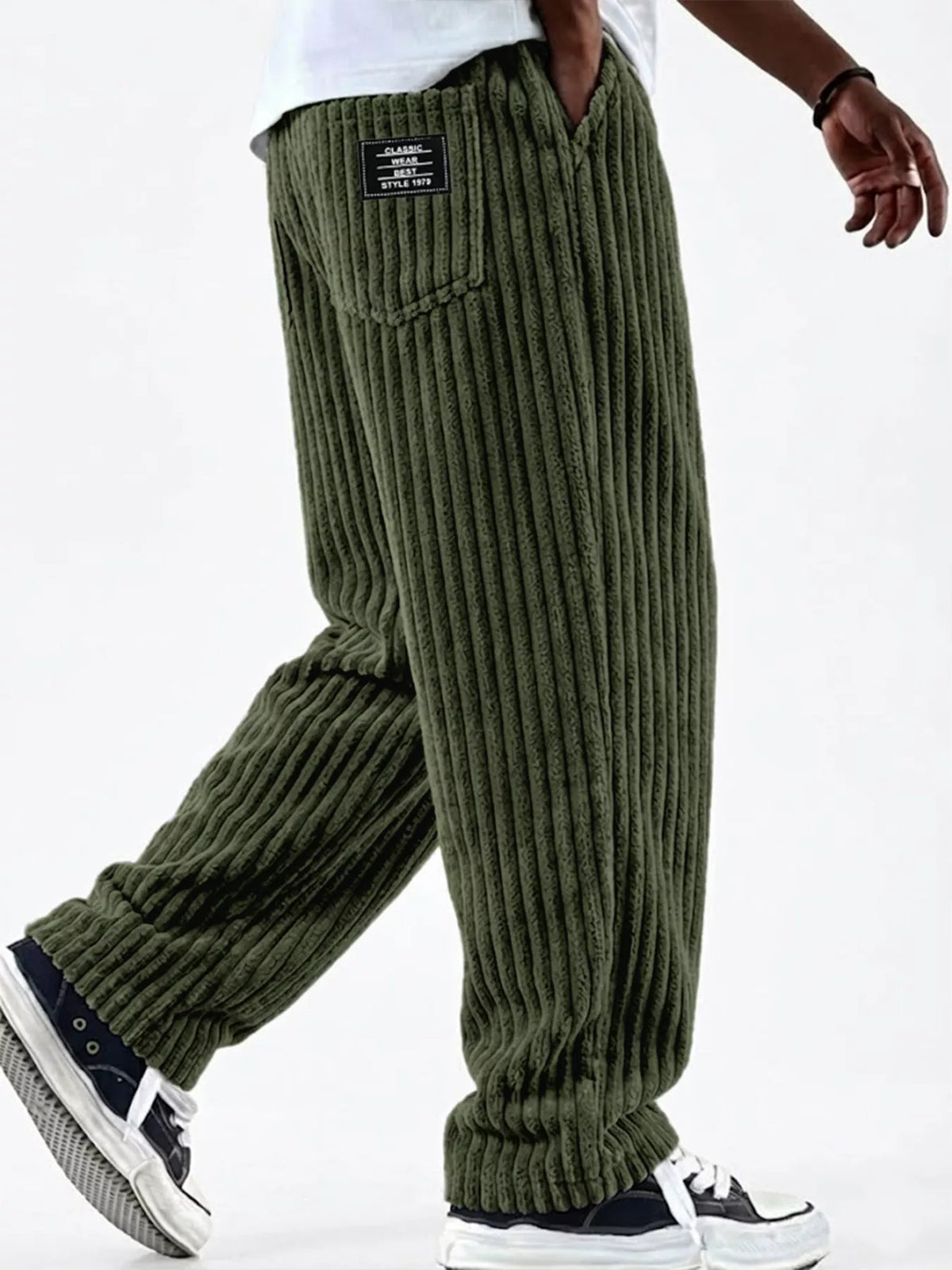 Men's Full Size Casual Corduroy Wide-Leg Pants Plus Size