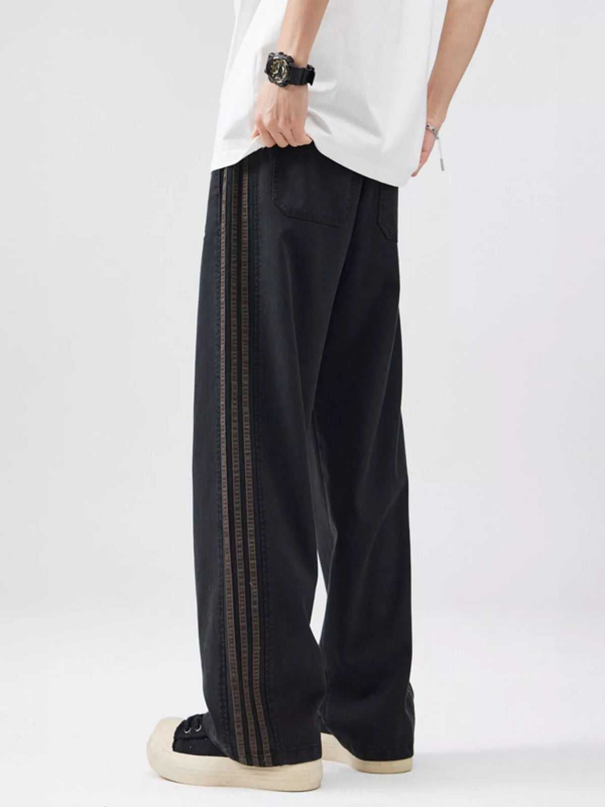 Men's Full Size Drawstring Wide Leg Pants Plus Size, view 5