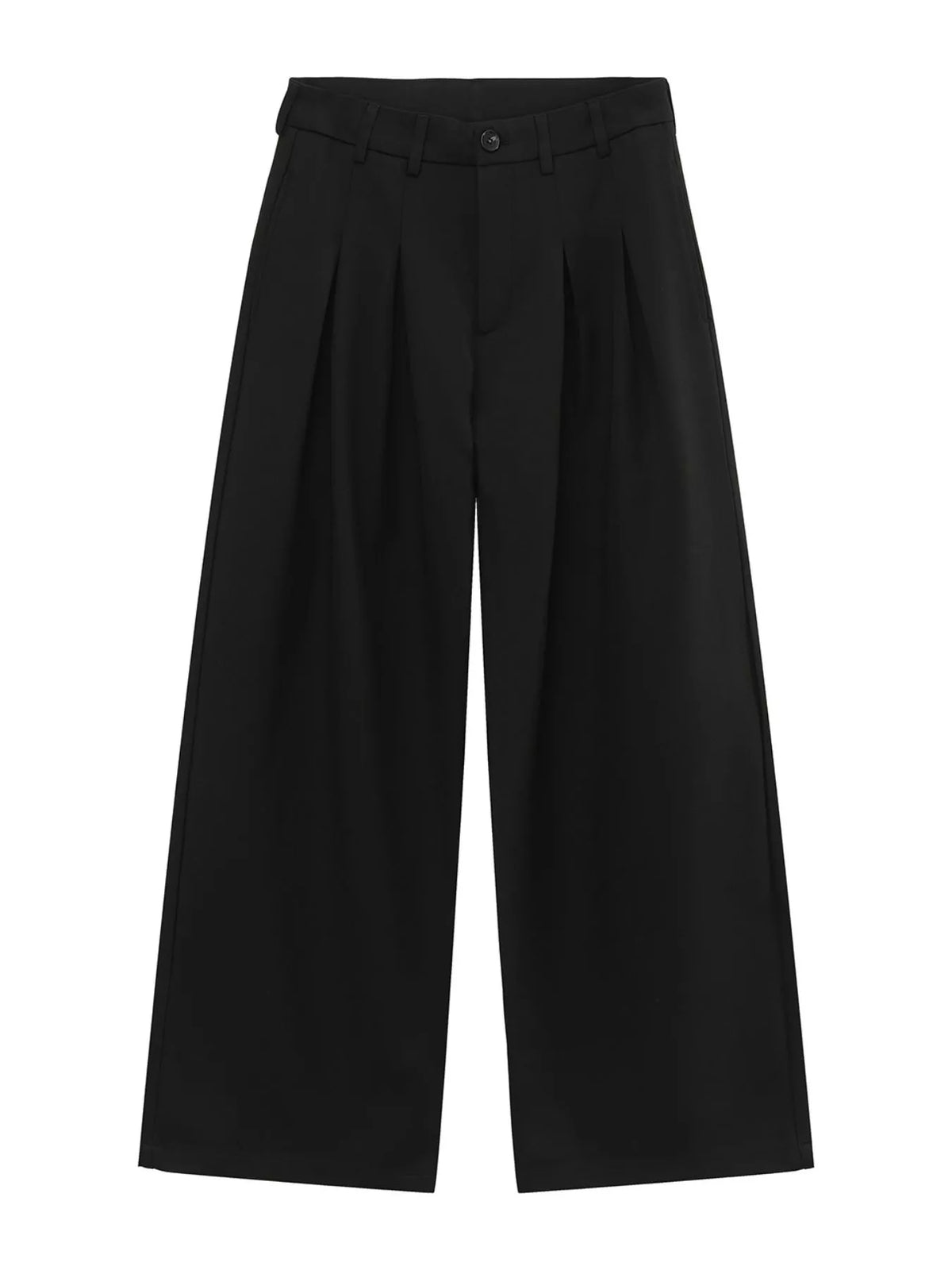 Men's High-Waisted Pleated Wide-Leg Pants