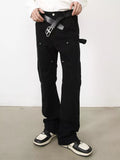 Men's Rivet-Detailed Straight-Leg Jeans - Lilixa.store