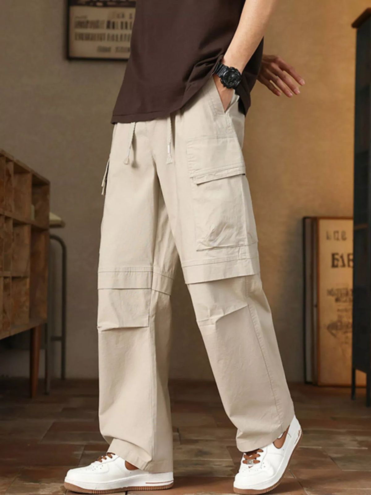 Men's Plus Size Relaxed Fit Cargo Pants, view 6