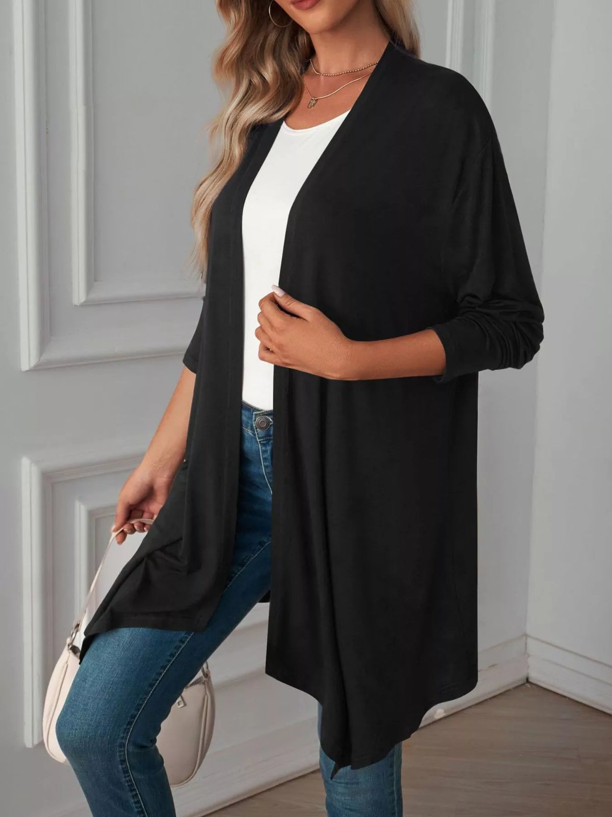 Lightweight Open Front Cardigan - Lilixa.store