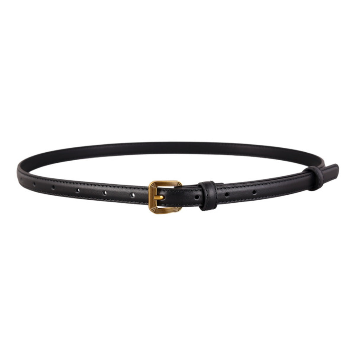 Leather Skinny Belt with Buckle, view 5