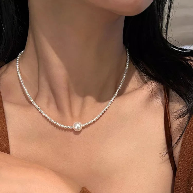 Pearl Bead Choker Necklace - Lilixa.store