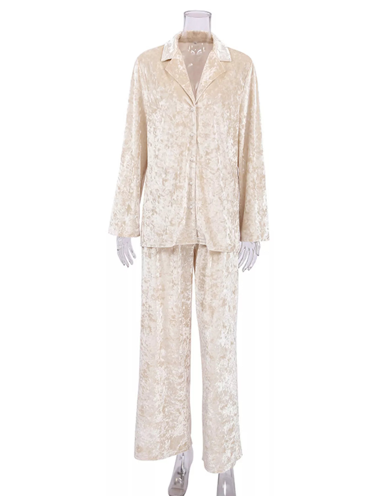 Velvet Long Sleeve Top and Pants Lounge Set - Lilixa.store