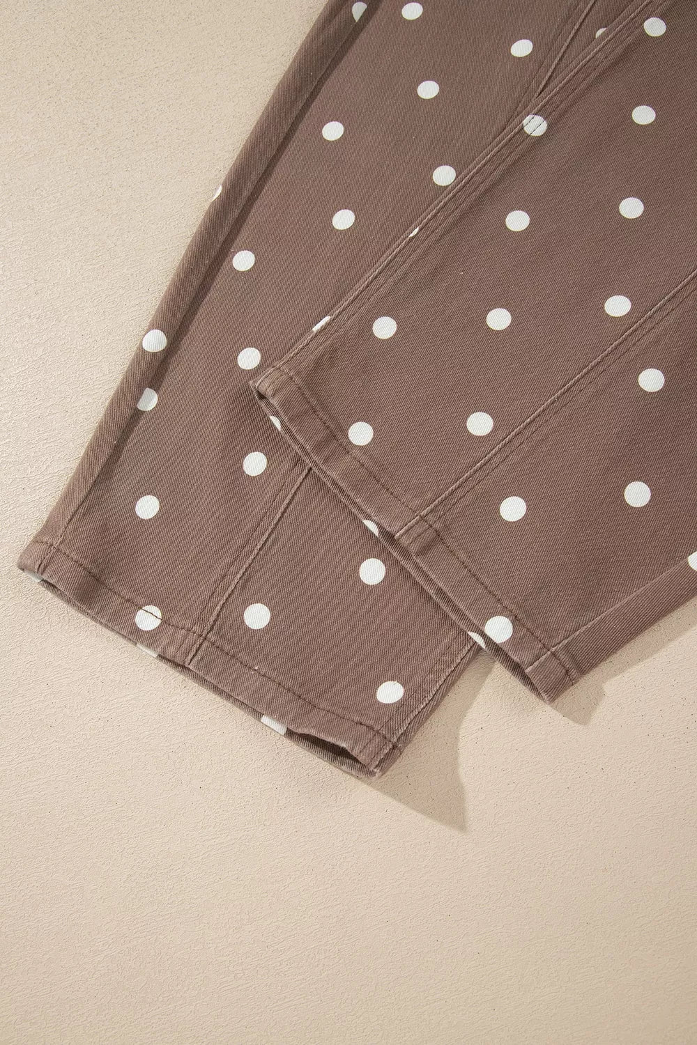 Tailored Seam Polka Dot Print Barrel Casual Jeans - Lilixa.store