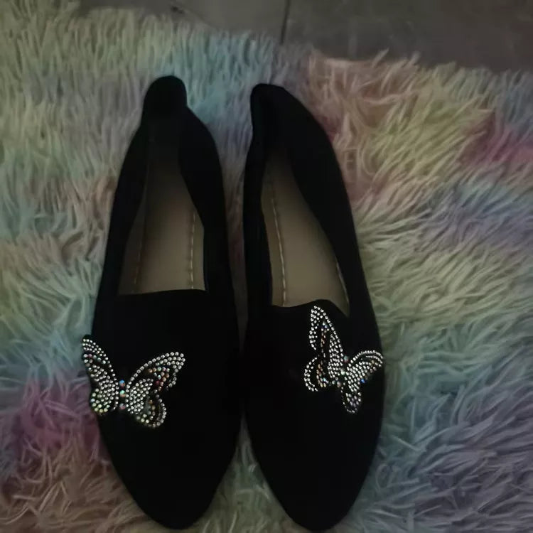 Butterfly Decor Slip-Ons in Black, view 18