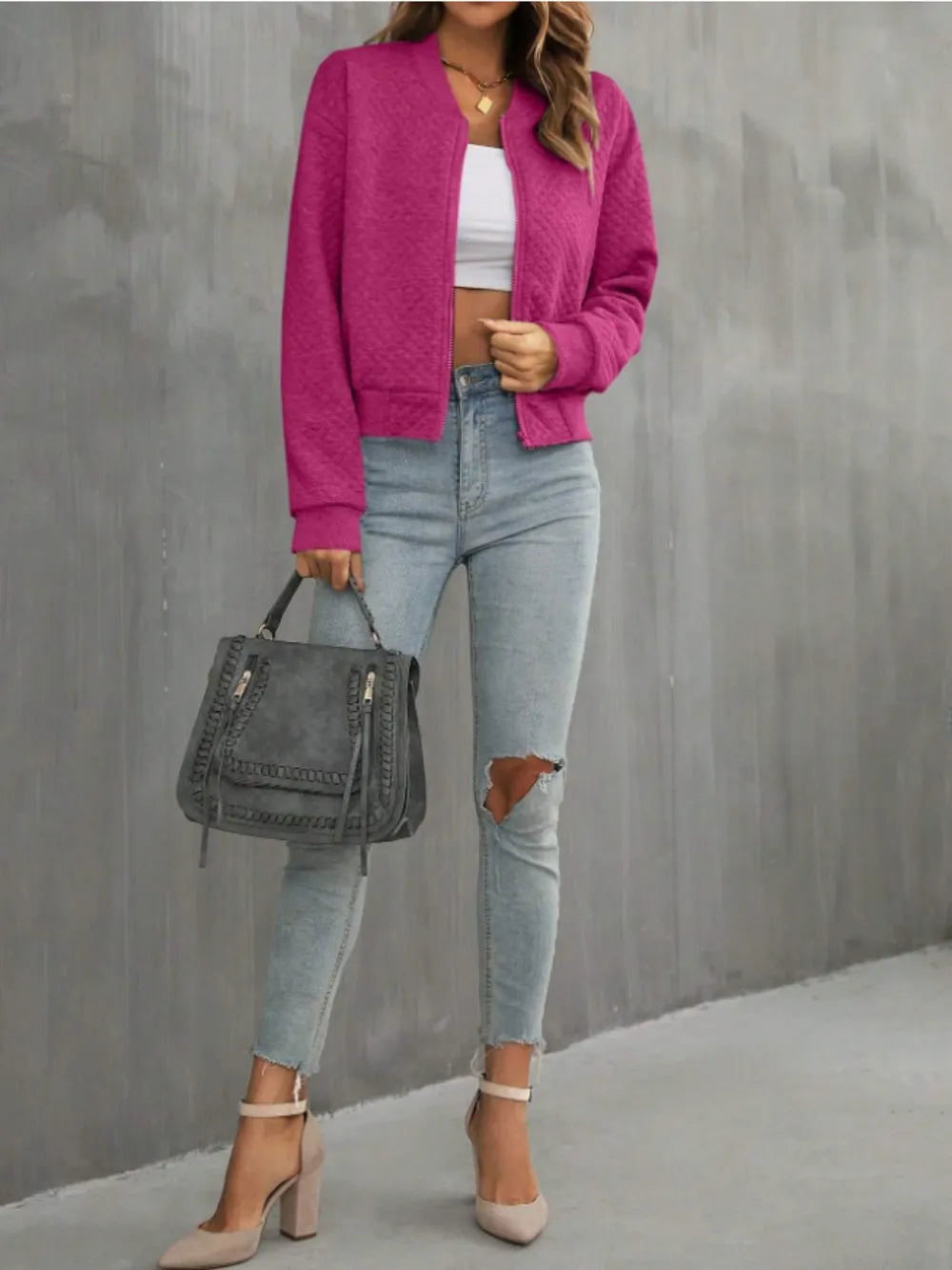 Zip Up Long Sleeve Jacket, view 16
