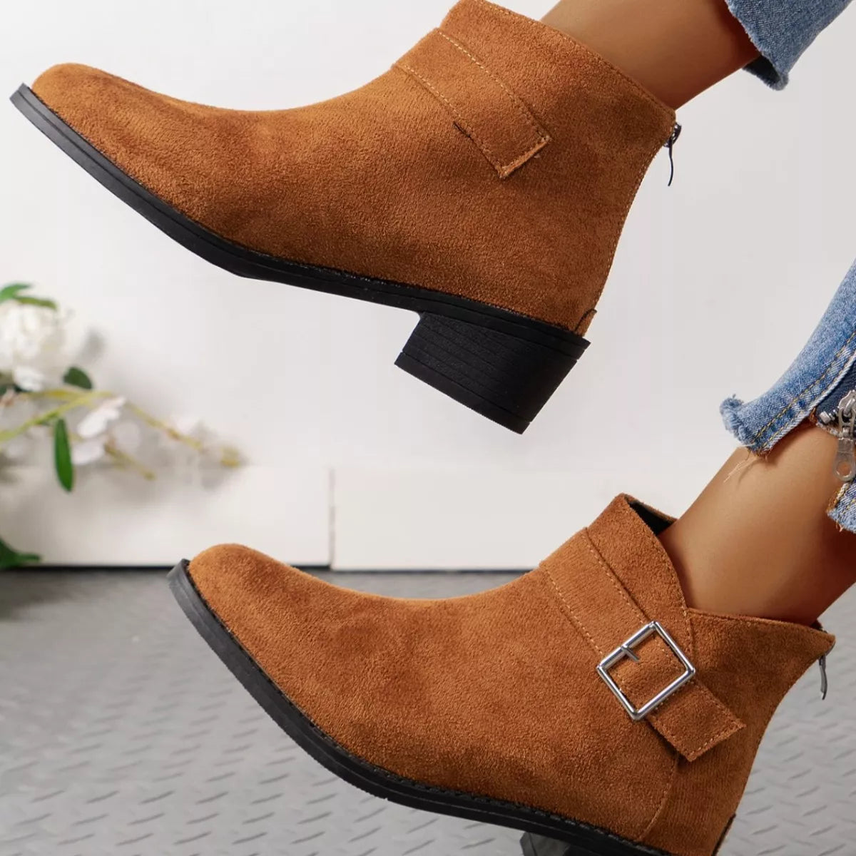 Point Toe Block Heels Boots - Lilixa.store