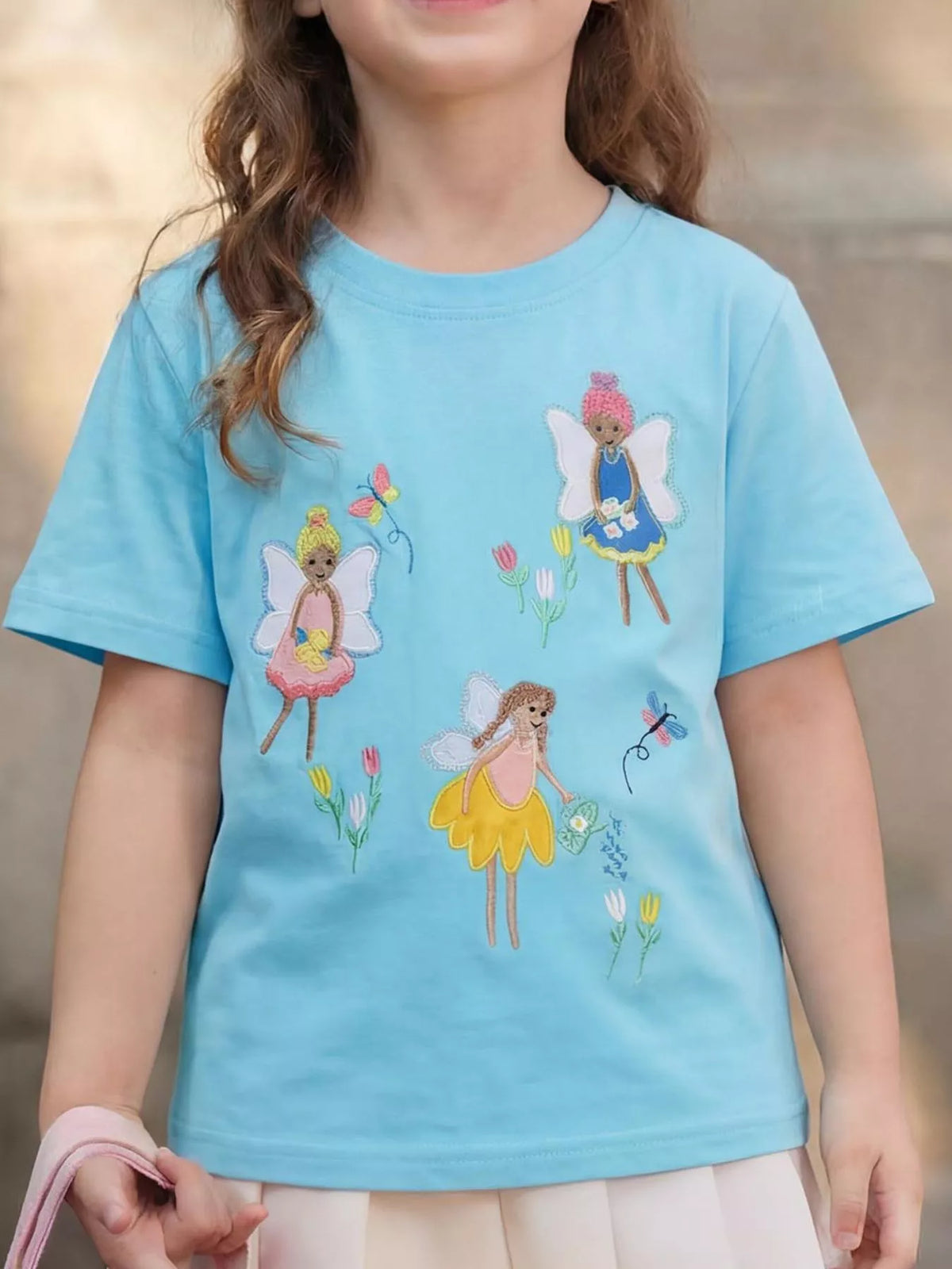 Children's Embroidered Round Neck T-Shirt - Lilixa.store