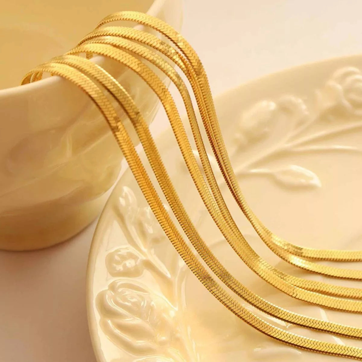 18K Gold-Plated Titanium Steel Necklace, view 6