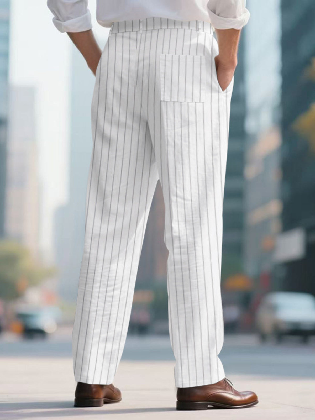 Men's Full Size Striped Wide Leg Pant Plus Size, view 17