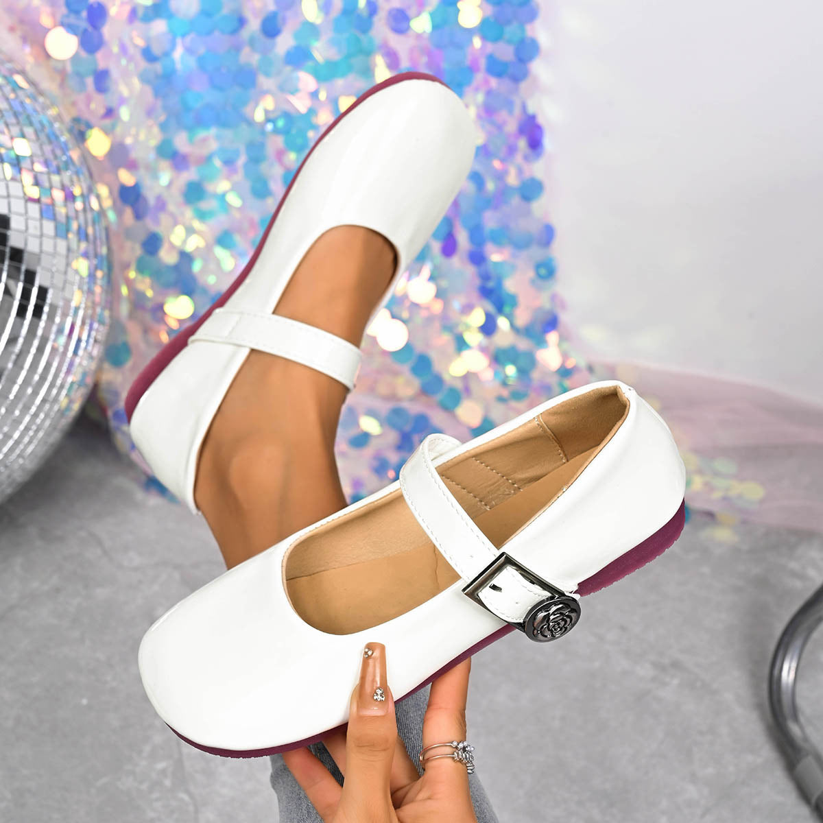 Buckle Strap Mary Jane Loafers, view 3