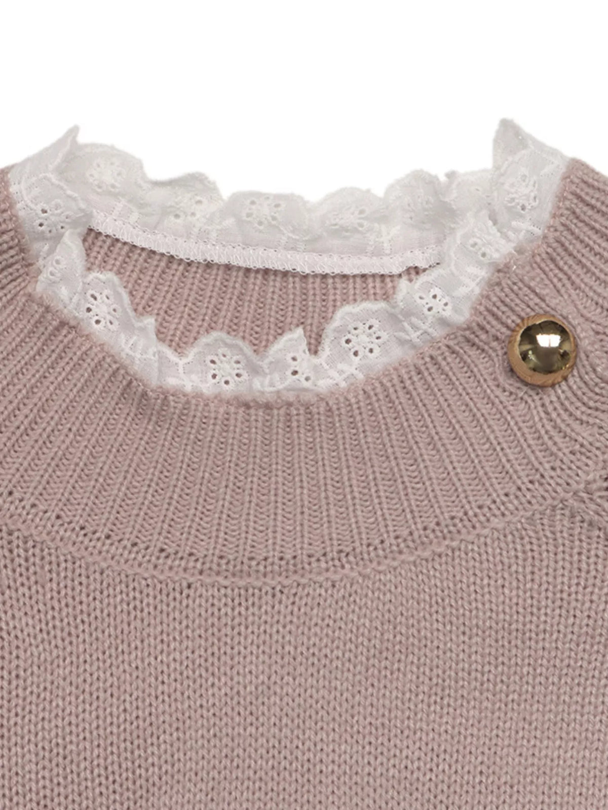 Openwork Mock Neck Sweater in Pink, view 9