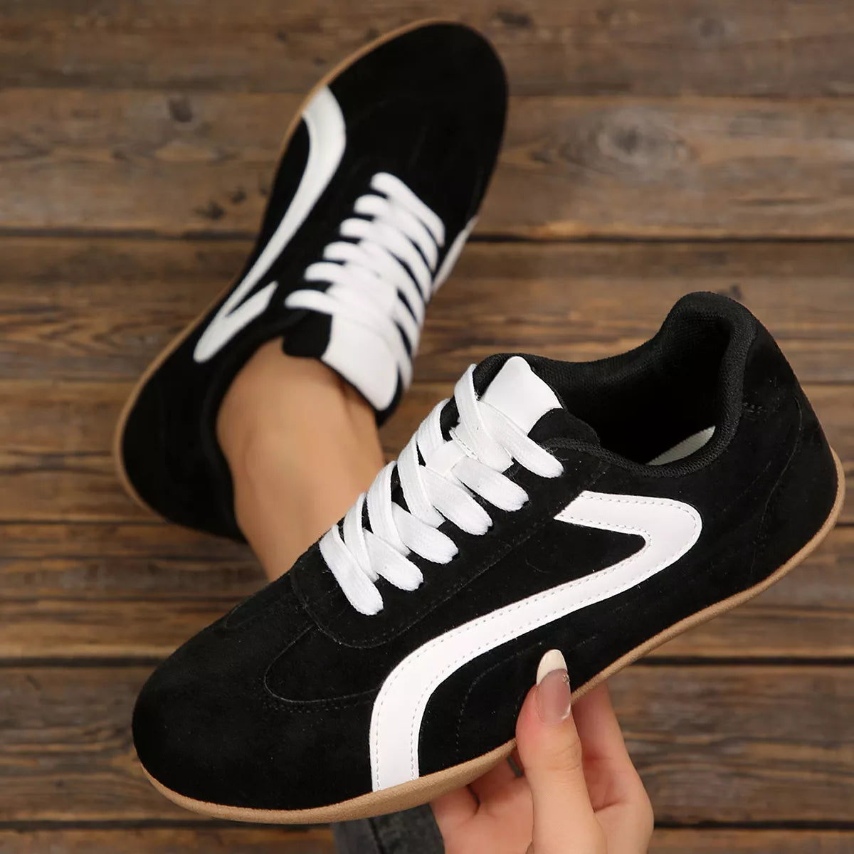 Round Toe Lace Up Sneakers, view 2