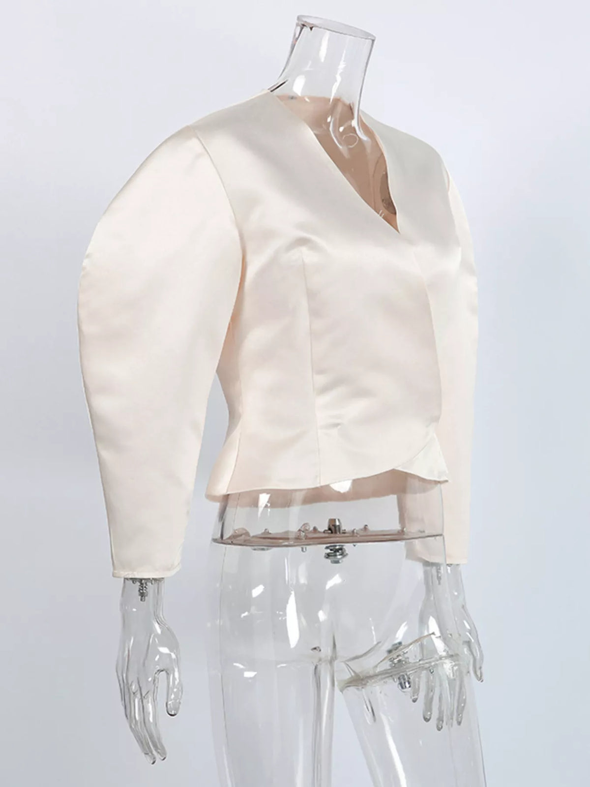 Puff Sleeve Cropped Outerwear - Lilixa.store