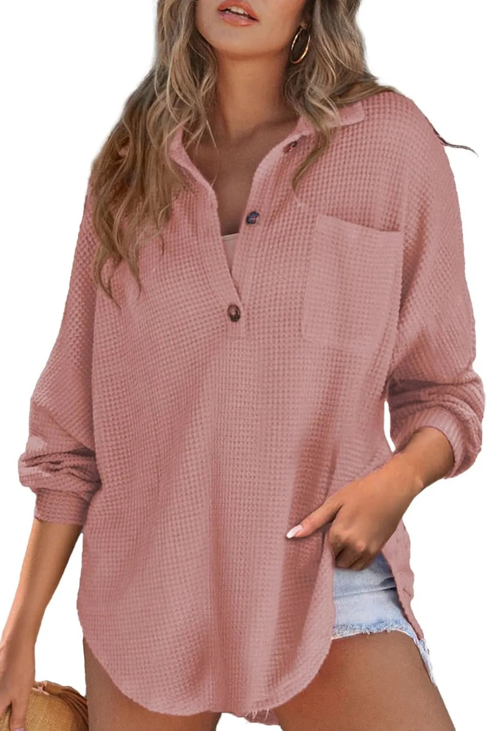 Half Button Long Sleeve Sweatshirt - Lilixa.store