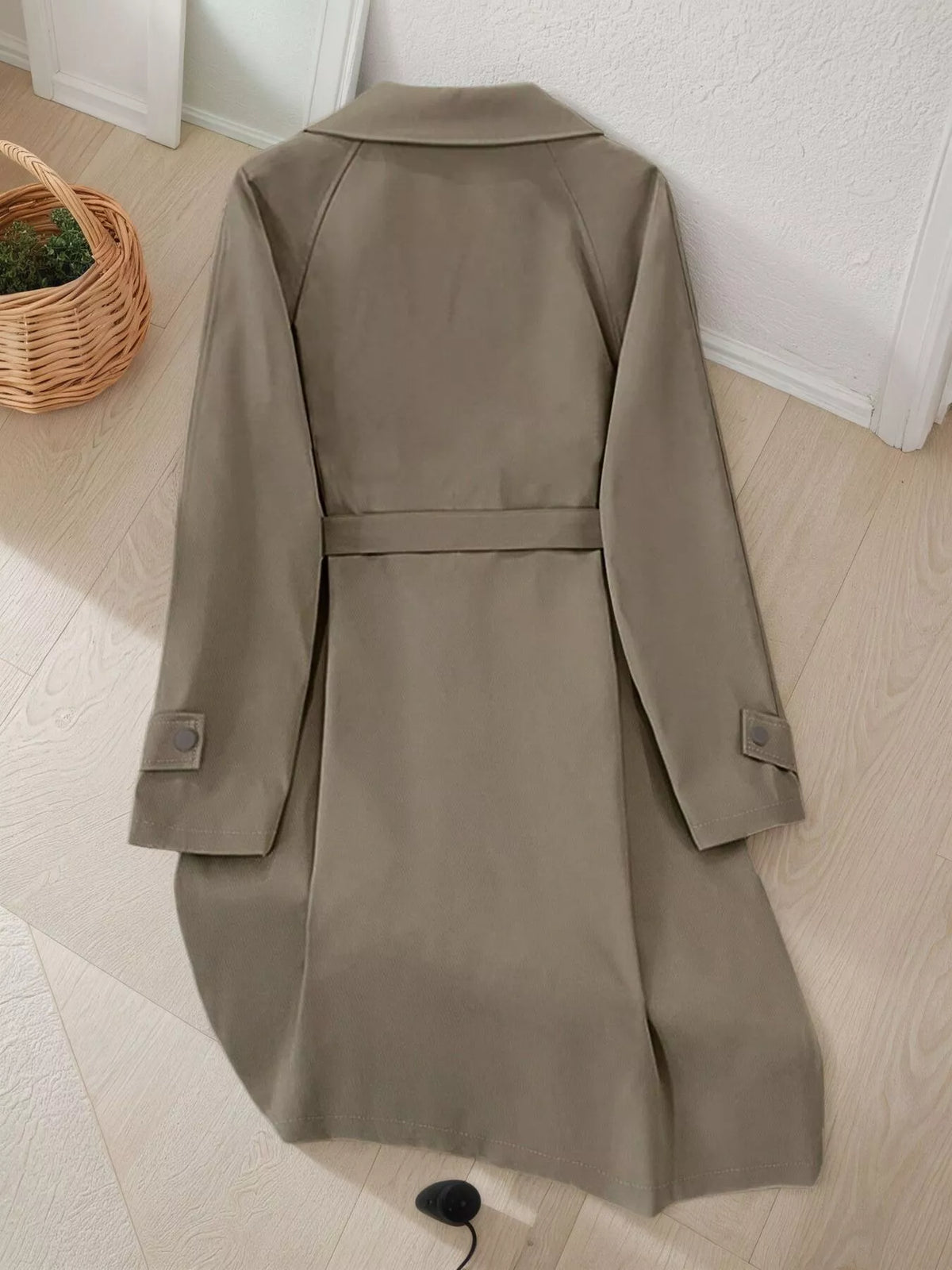 Lapel Collar Longline Trench Coat - Lilixa.store