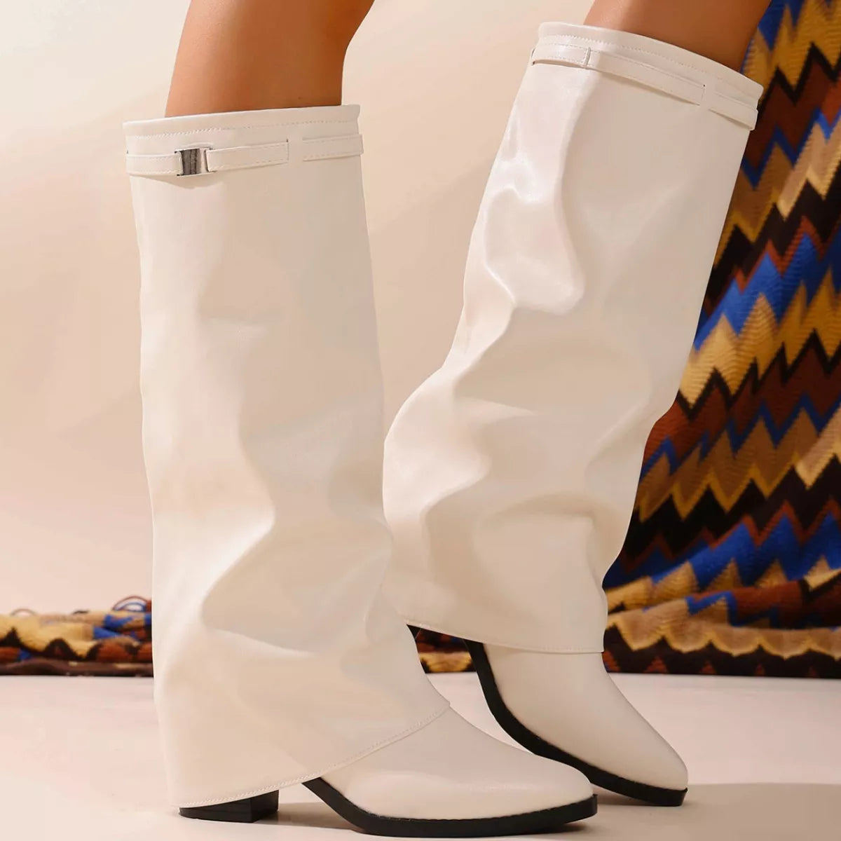Point Toe Block Heels Boots - Lilixa.store