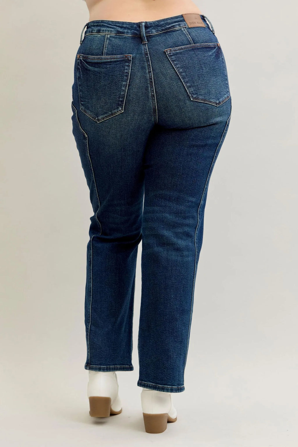 Judy Blue Full Size Seam Detail Straight Leg Jeans Plus Size - Lilixa.store