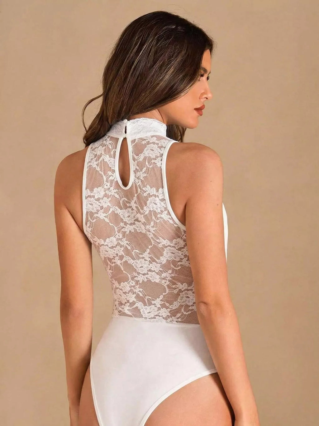 Lace Trim Sleeveless Bodysuit - Lilixa.store