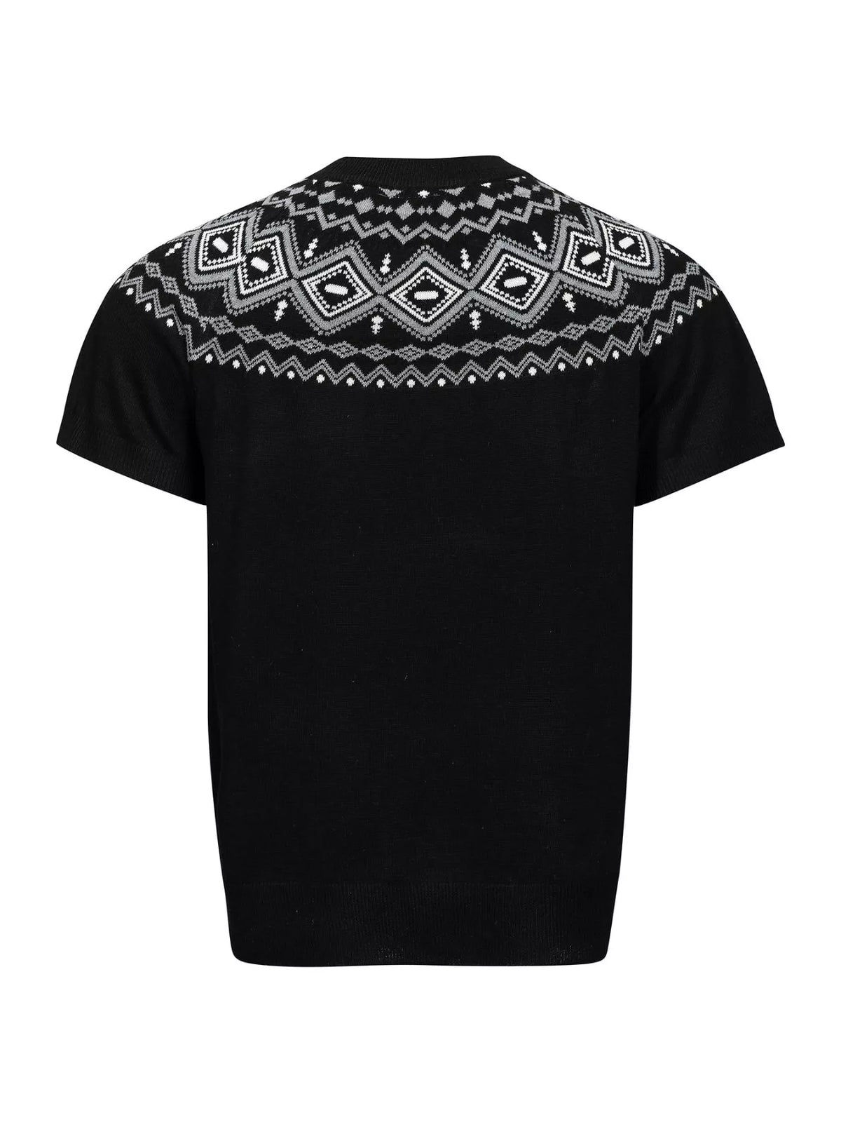Men's Short Sleeve Fair Isle Pattern Knit Top - Lilixa.store