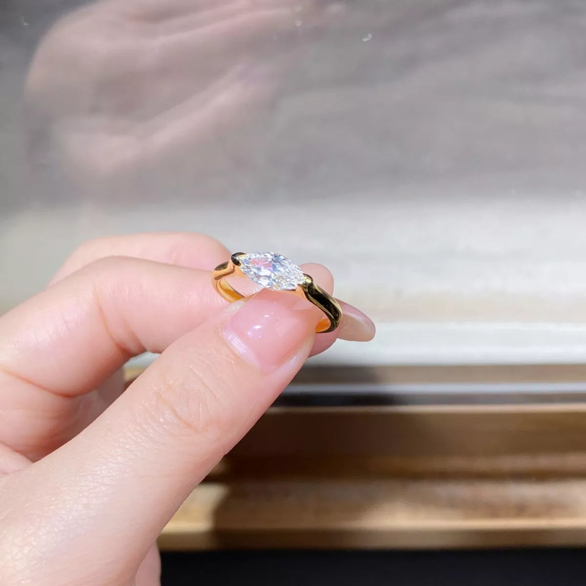 925 Sterling Silver Marquise-Cut Ring - Lilixa.store