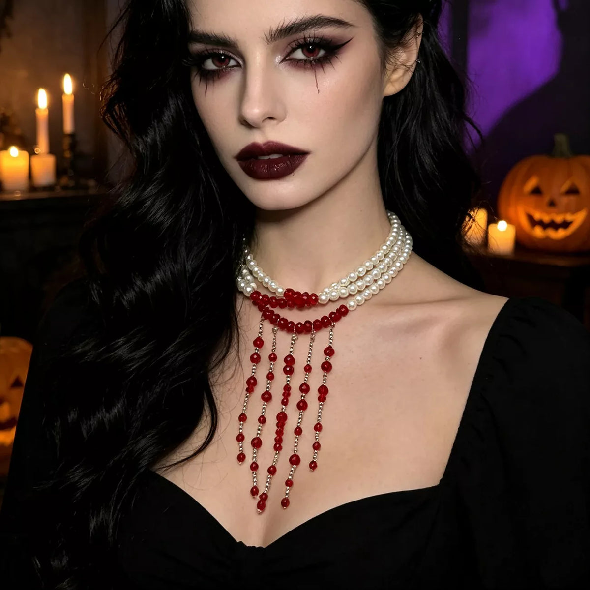 Gothic Multi-Layered Beaded Necklace - Lilixa.store