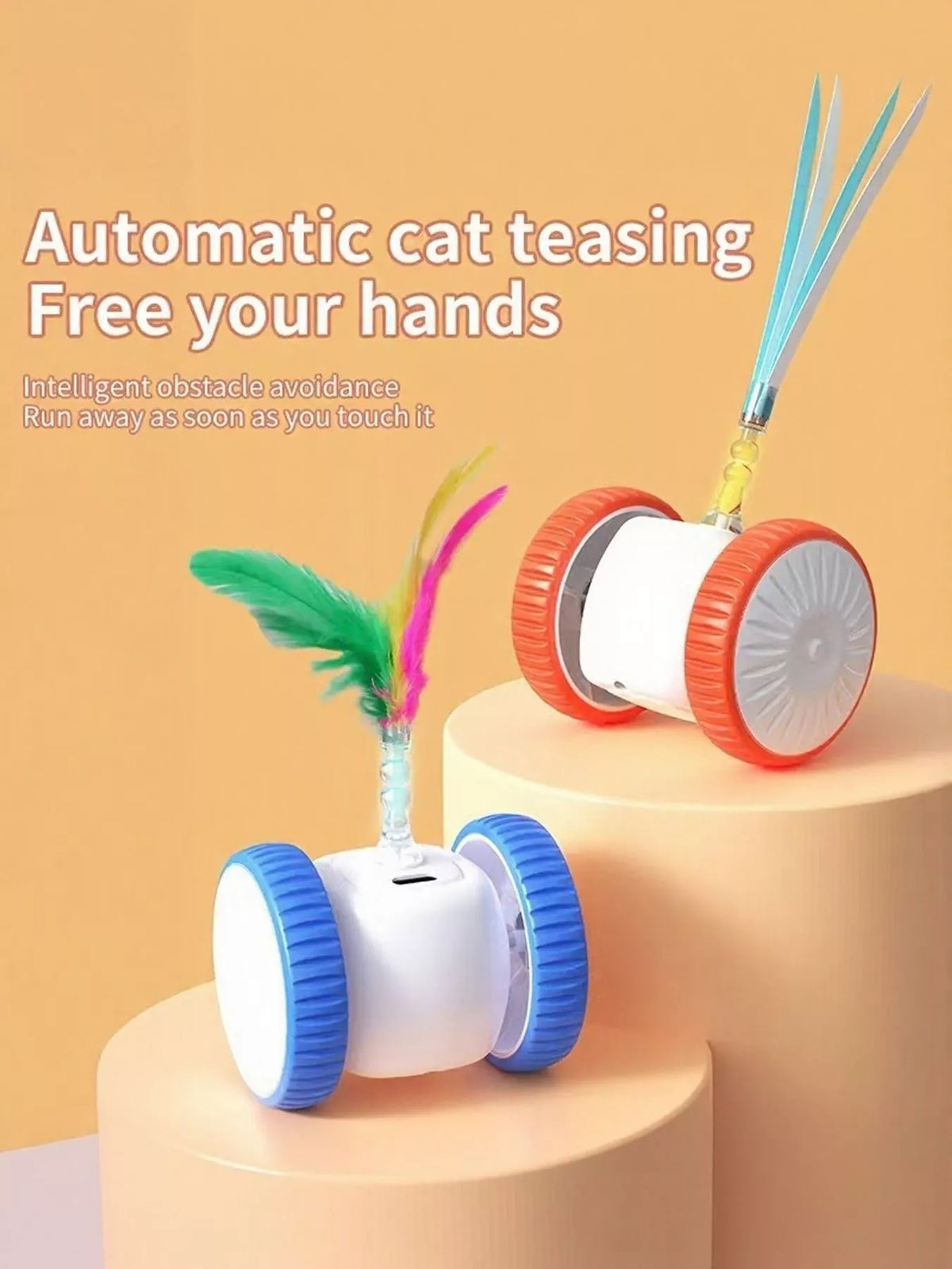 Interactive Self-Rotating Feather Pet Chase Toy - Lilixa.store