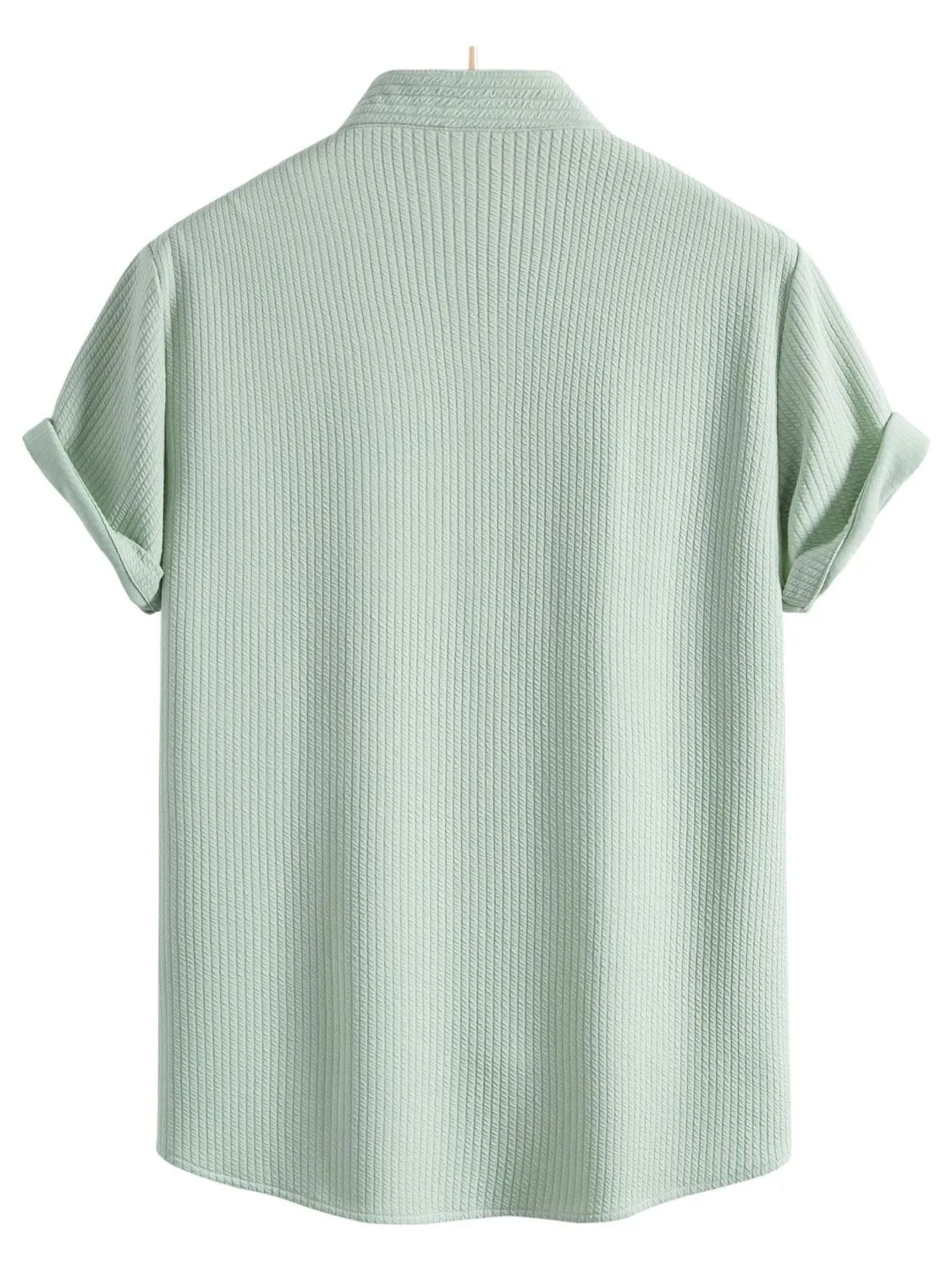 Men's Ribbed Short Sleeve Shirt and Shorts Set in Green, view 4