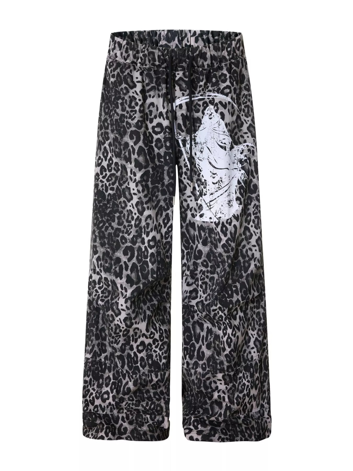 Men's Leopard Print Wide-Leg Pants in Leopard Color