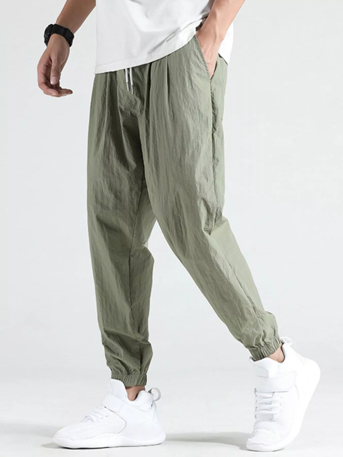 Men's Plus Size Drawstring Loose Fit Joggers, view 4
