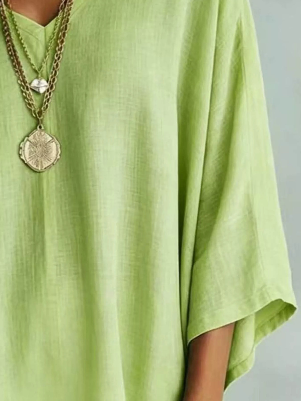 Full Size V-Neck Loose Fit T-Shirt Plus Size