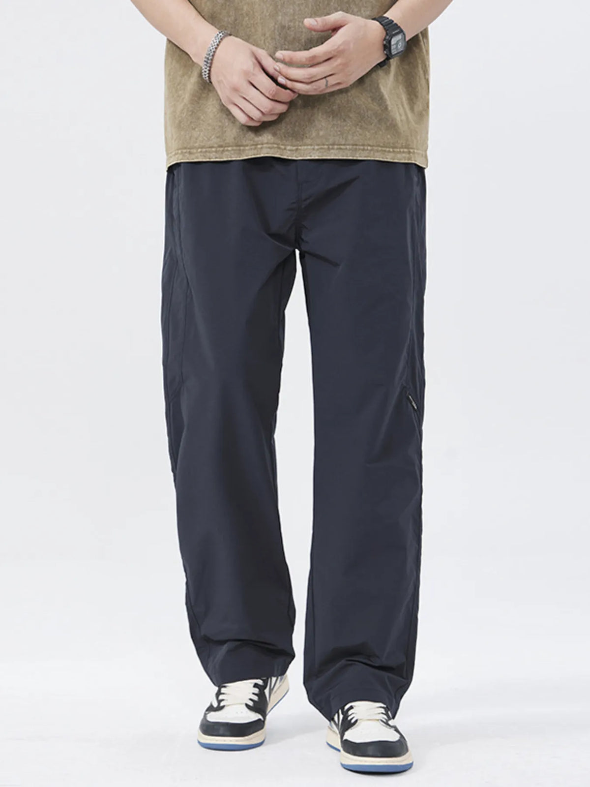 Men's Full Size Wide Leg Pants Plus Size in Navy Blue