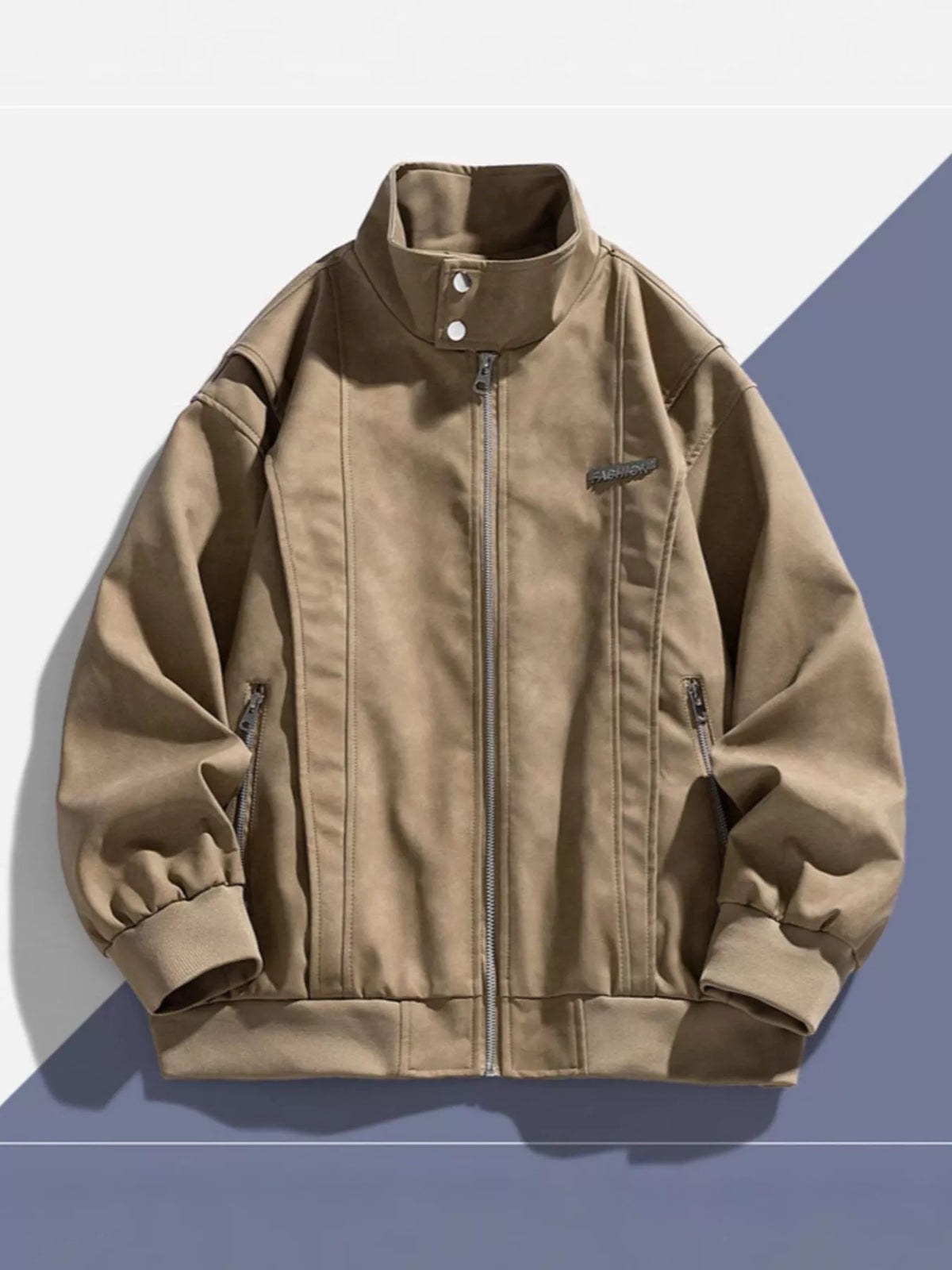 Men's Plus Size Zip Up Long Sleeve Jacket - Lilixa.store
