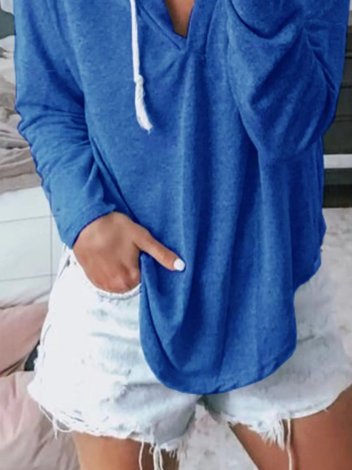 Full Size Drawstring Long Sleeve Hoodie Plus Size - Lilixa.store
