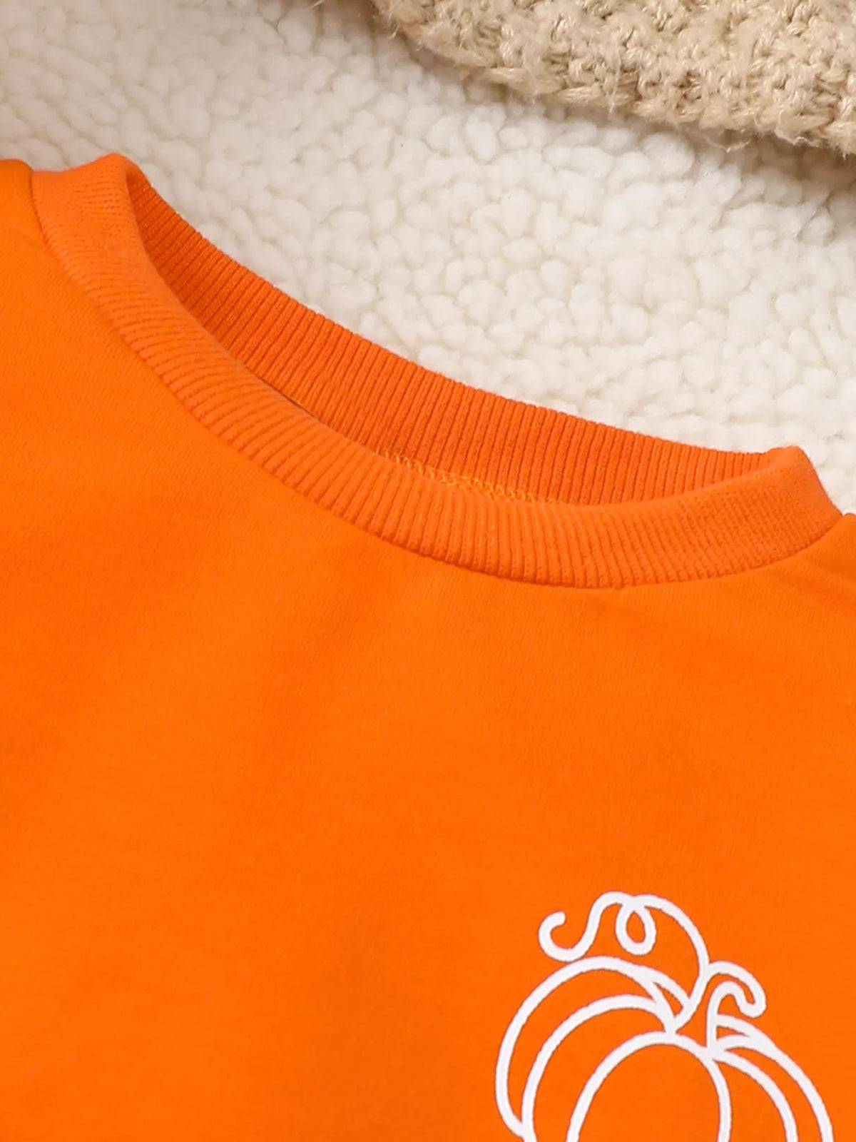Children's Halloween Pumpkin Print Long Sleeve Sweatshirt and Pants Set - Lilixa.store