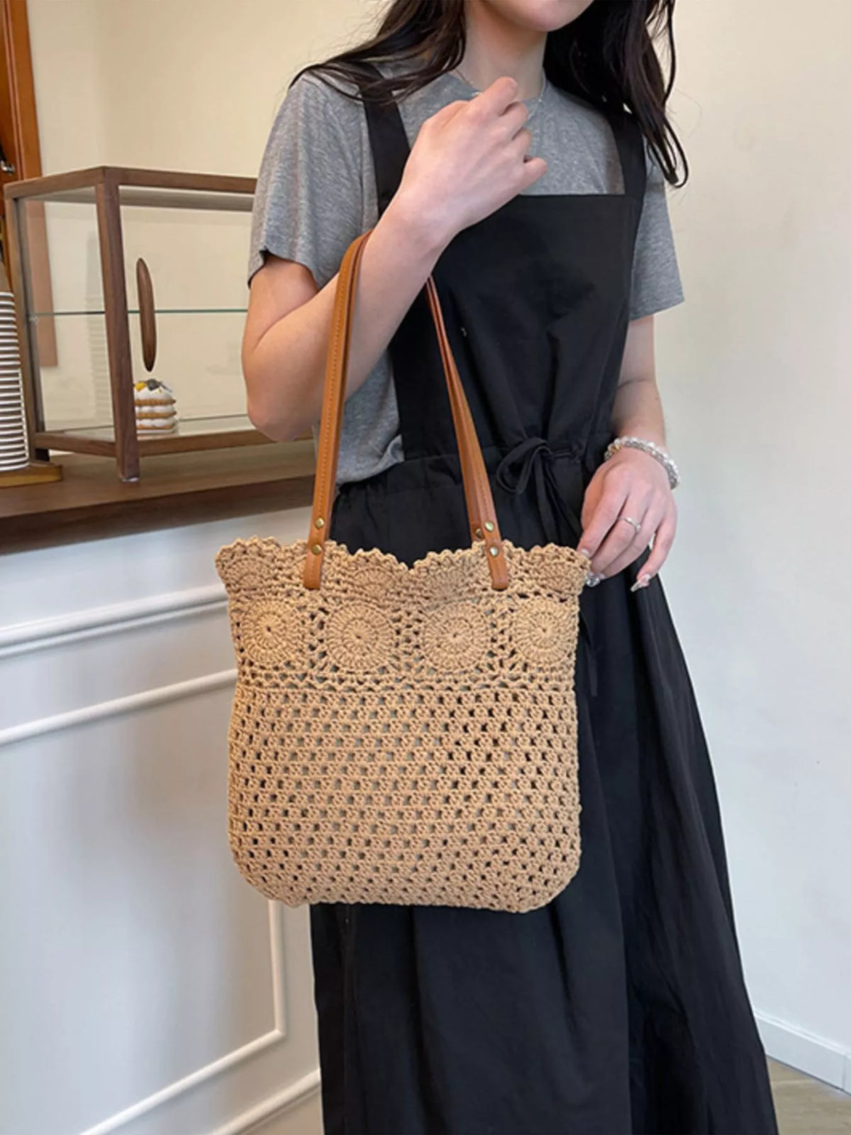 Crochet Knit Shoulder Bag - Lilixa.store
