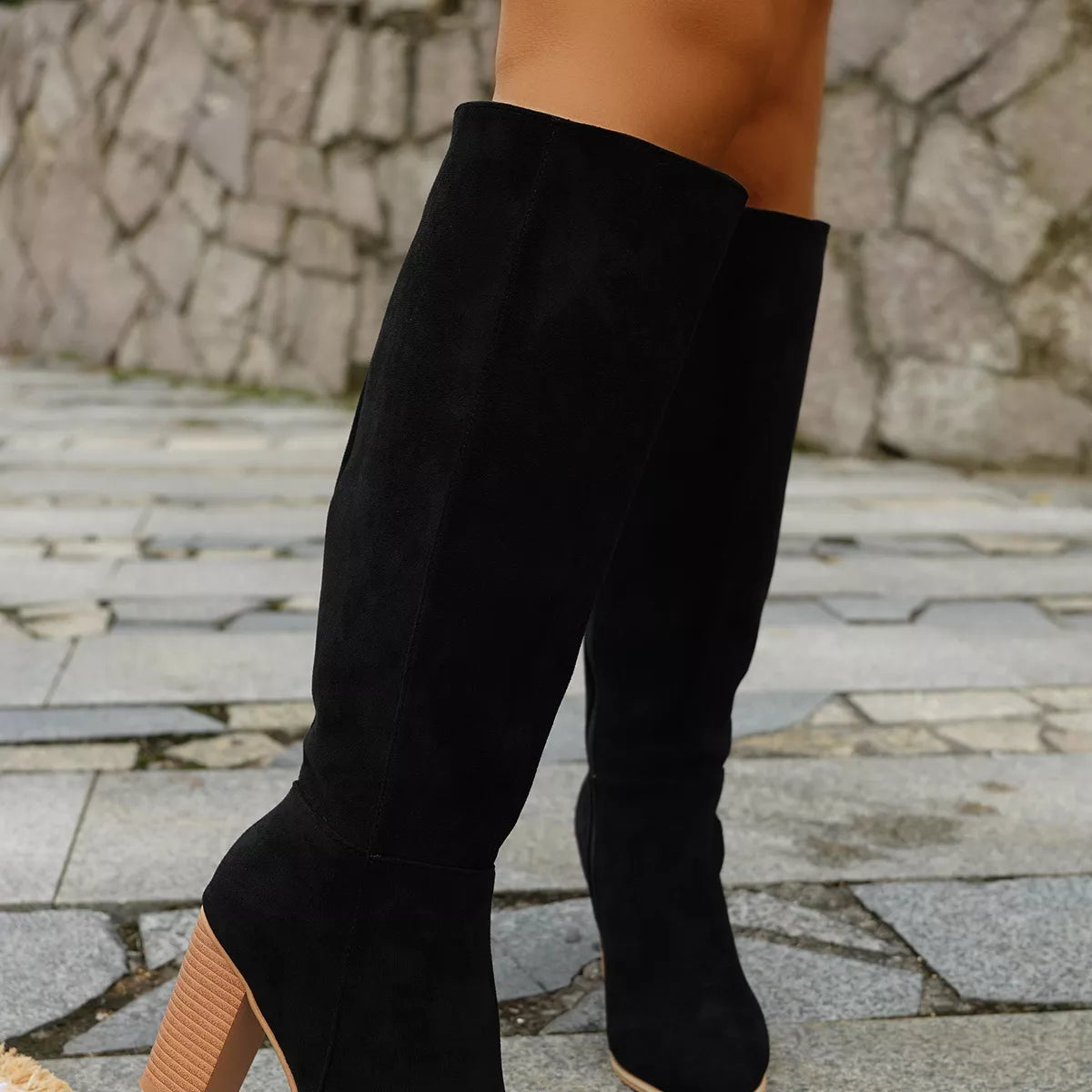 Point Toe Block Heels Boots - Lilixa.store