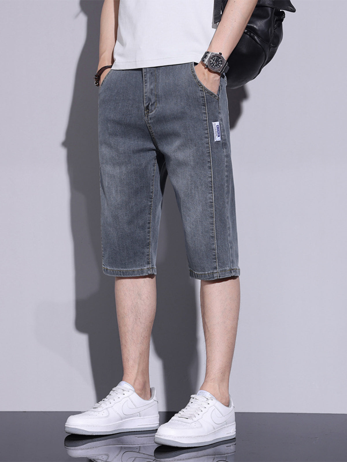 Men's Casual Washed Denim Shorts