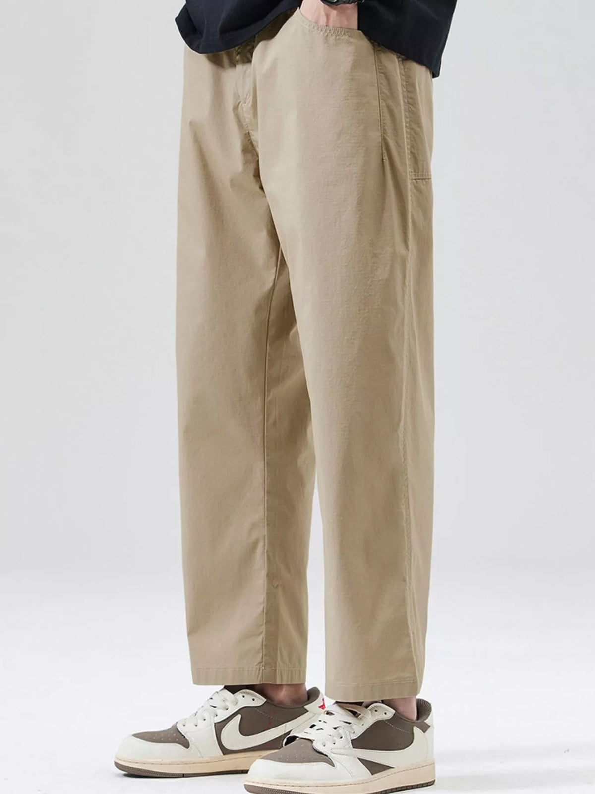 Men's Full Size Wide-Leg Casual Pants Plus Size in Khaki